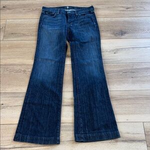 7 for all man kind Blue Flare Wide Leg Jeans